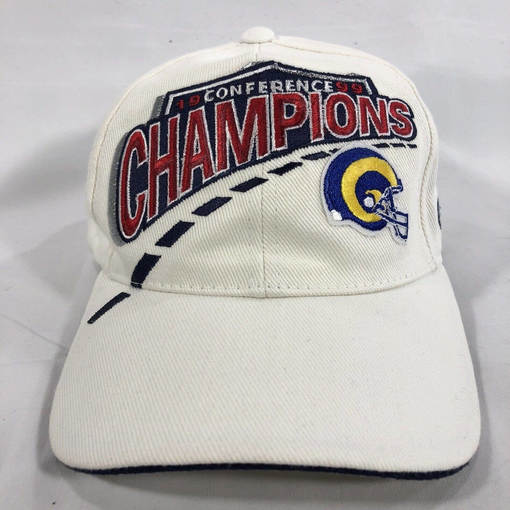 Vintage Los Angeles RAMS St Louis 1999 Conference Champions Adjustable Hat Cap
